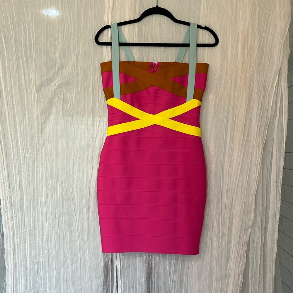 Women's V Neck Spaghetti Strap Cocktail Party Bandage Bodycon Dress | medium